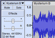 A pair of Audacity screenshots highlighting the Effects button and empty Effects rack