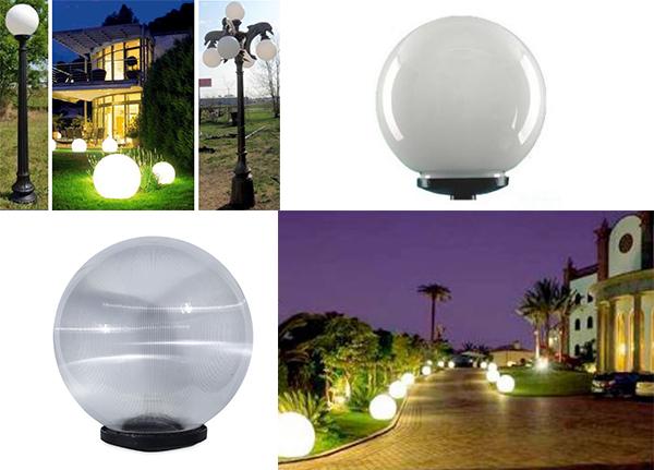 Đèn cầu sọc sân vườn d400