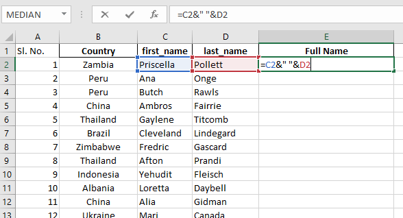 & Function in Excel 1.1