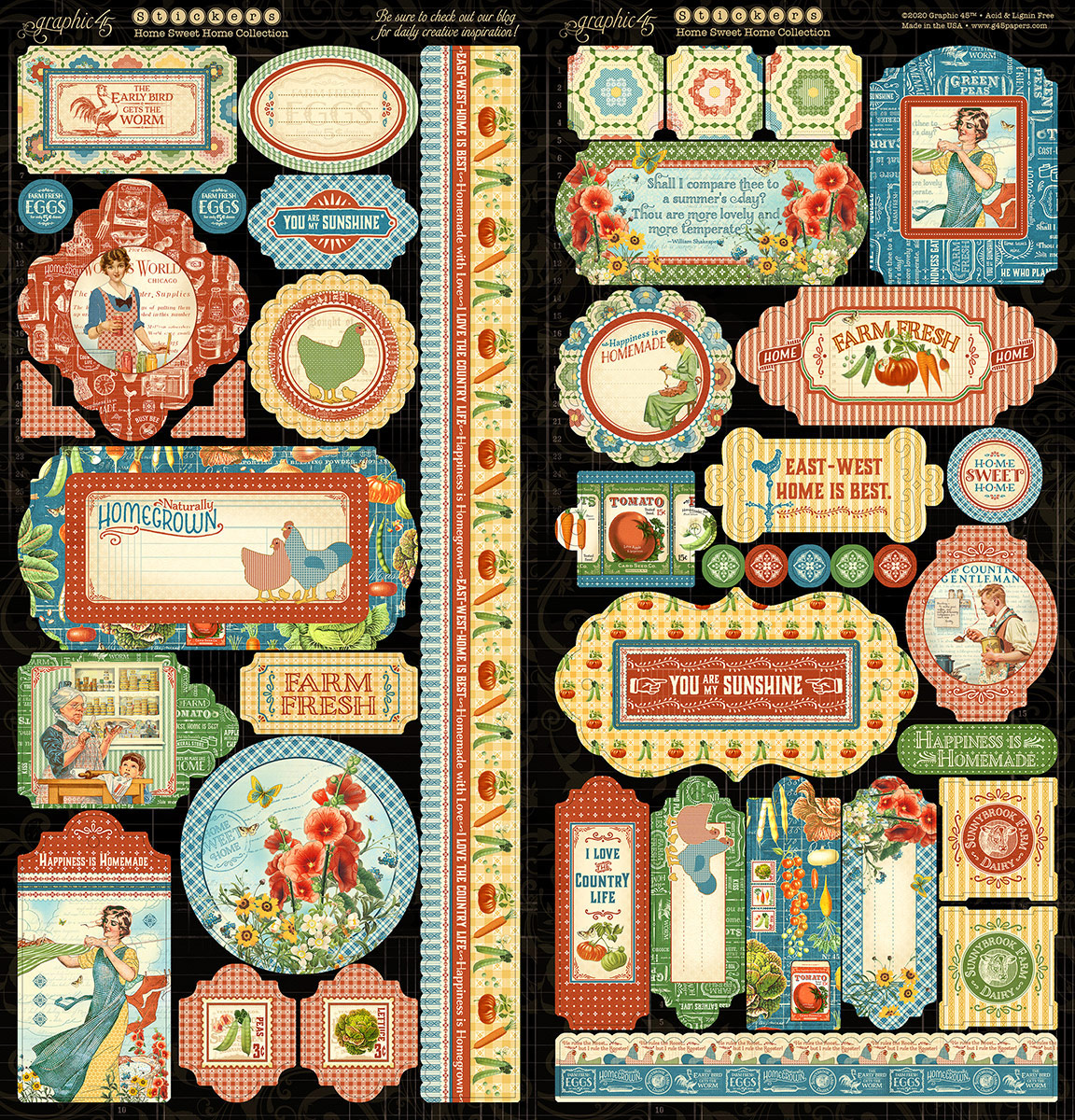 Graphic45 Home Sweet Home Journaling Chipboard 