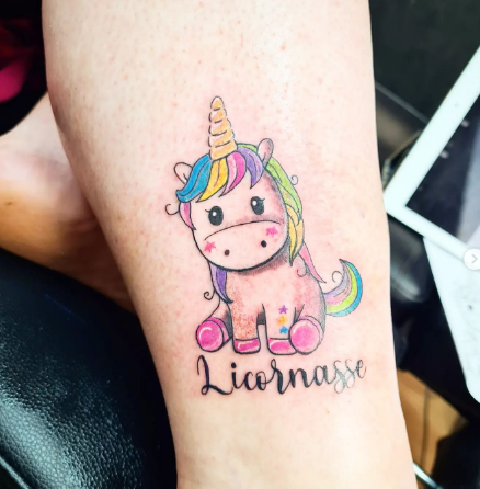 Baby Unicorn Tattoo Design For Women
