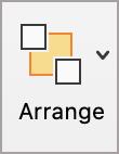PowerPoint Arrange button.