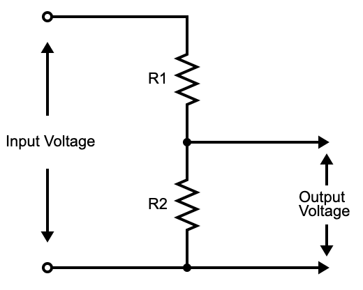A voltage divider circuit diagram