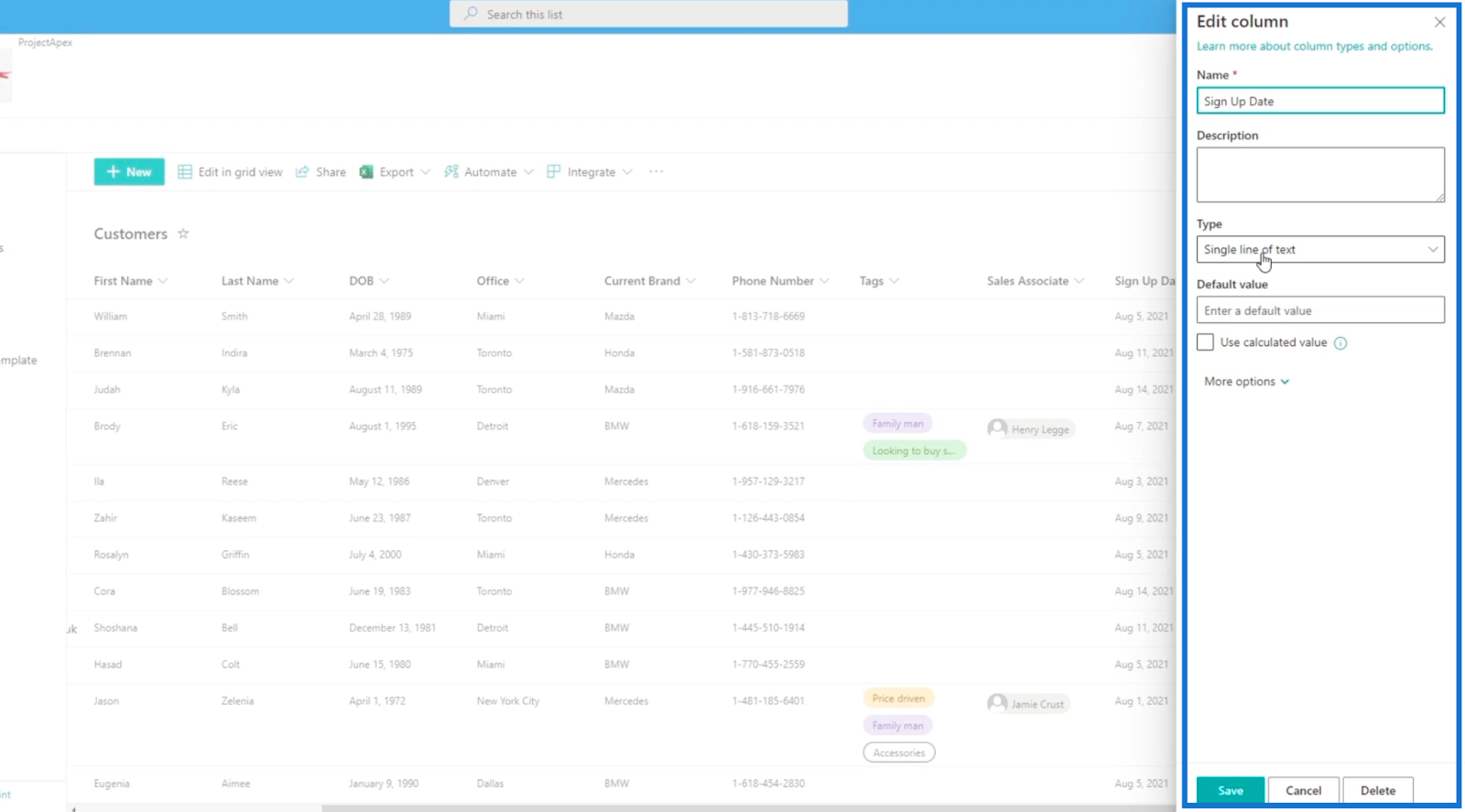 calculated columns in sharepoint