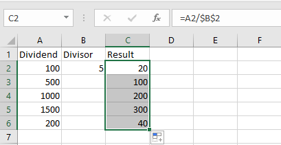 Second Way to Divide a Column by a Constant Number