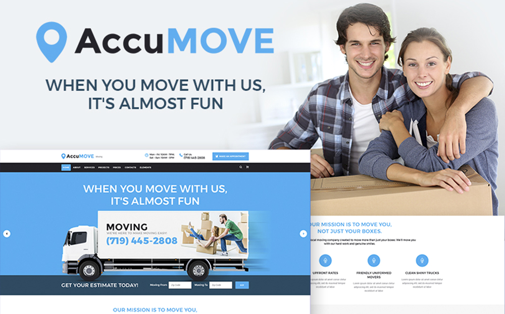 AccuMOVE!  - Tema WordPress adaptable para empresas en movimiento