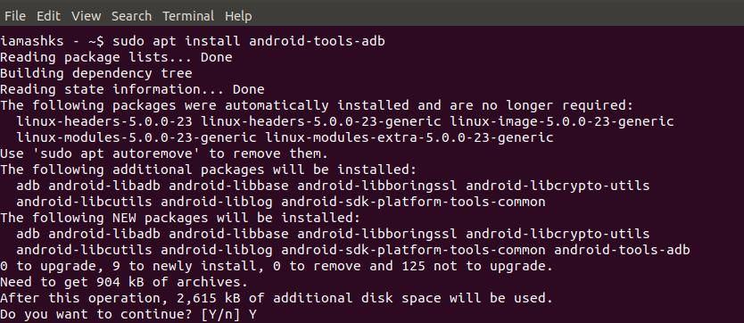 Install Android ADB tools in Linux