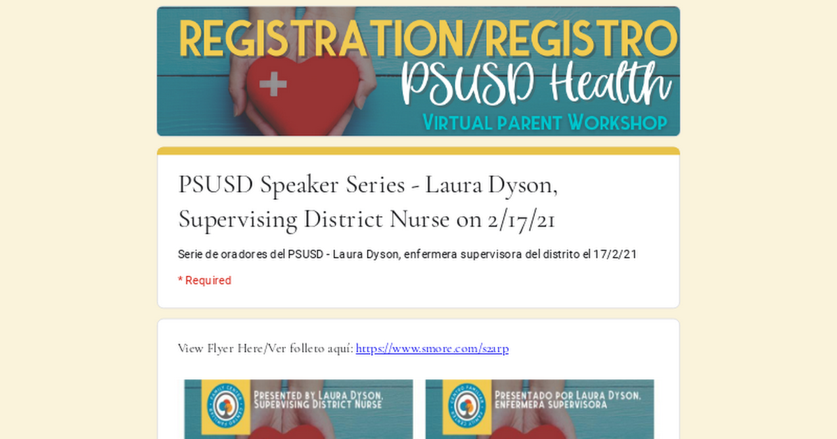 PSUSD Speaker Series - Laura Dyson, Supervising District Nurse on 2/17/21