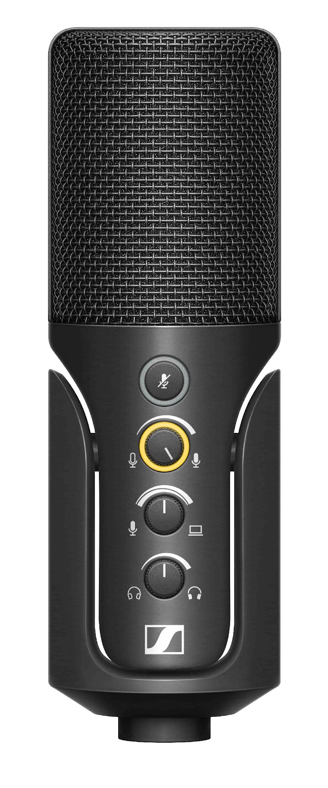A picture containing microphone, blackDescription automatically generated