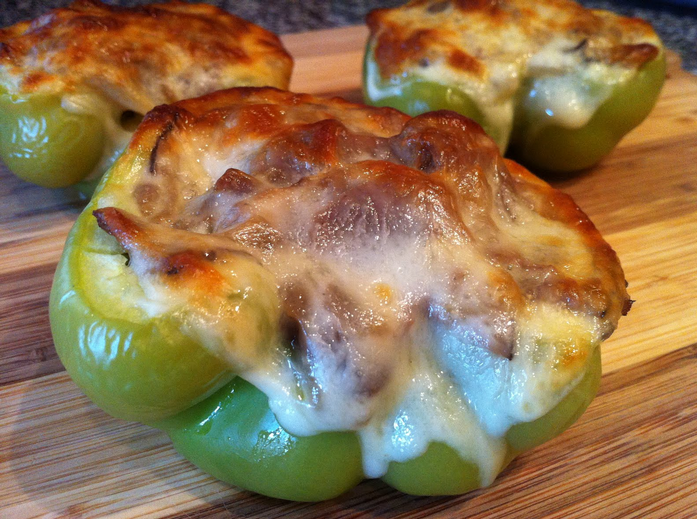 Philly Cheesesteak stuffed bell peppers