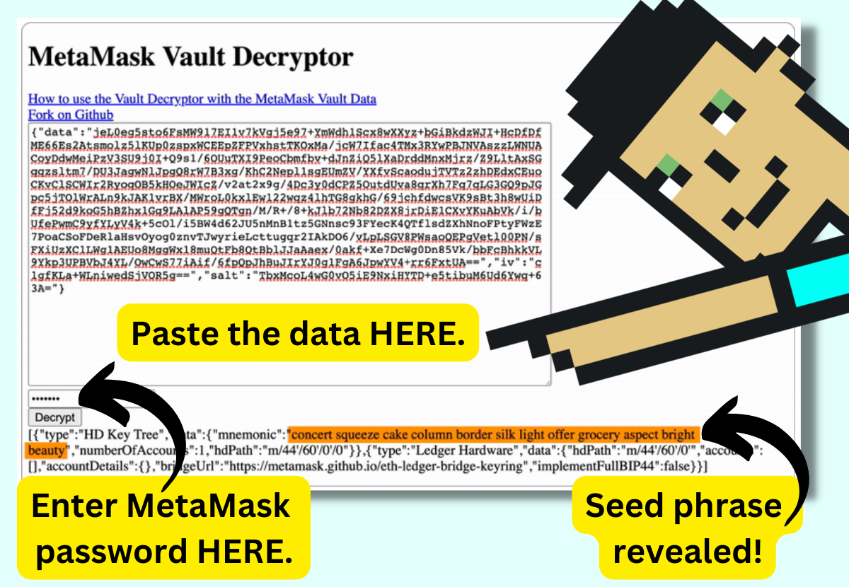 MetaMask Vault Decryptor.