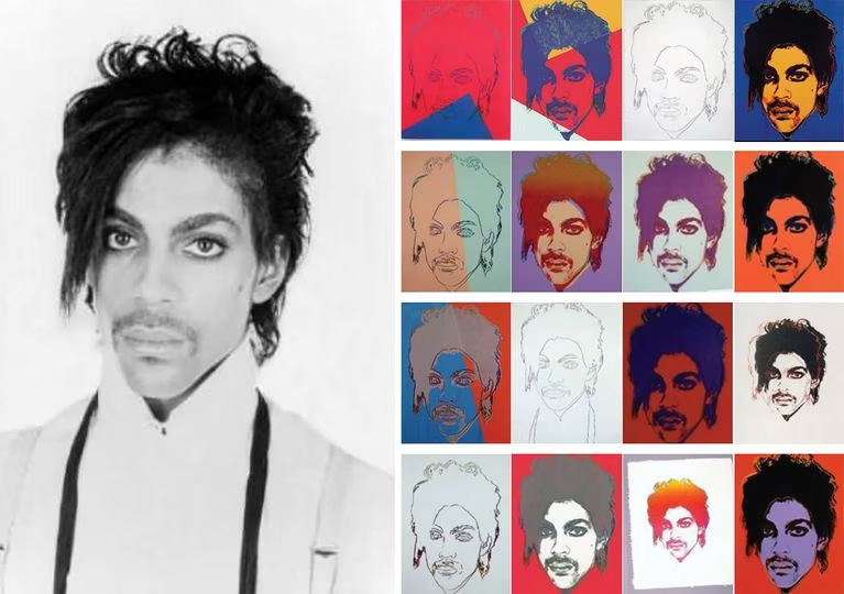 Images at the heart of the Andy Warhol Foundation for the Visual Arts, Inc. v. Goldsmith lawsuit. Image from the collection of the supreme court of the United States.