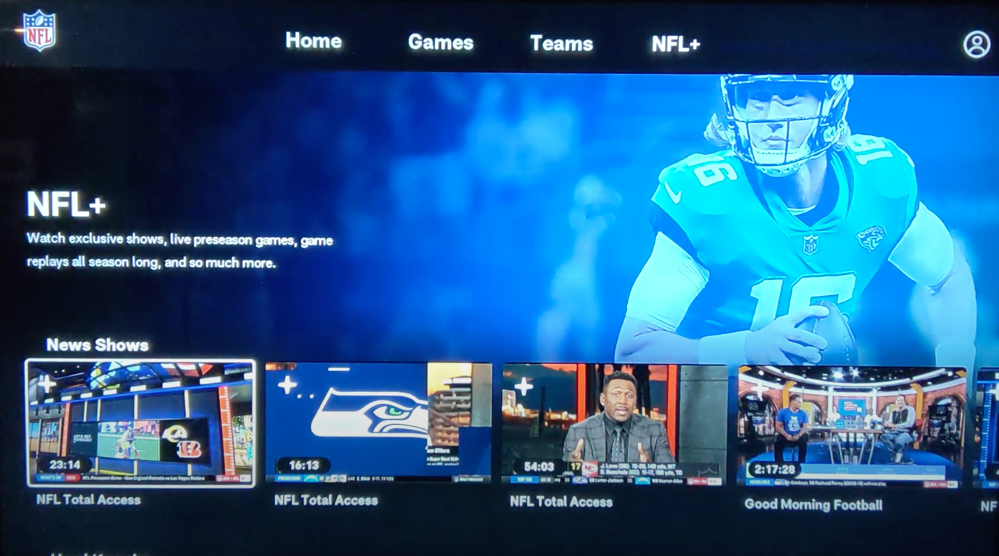 nfl plus on smart tv