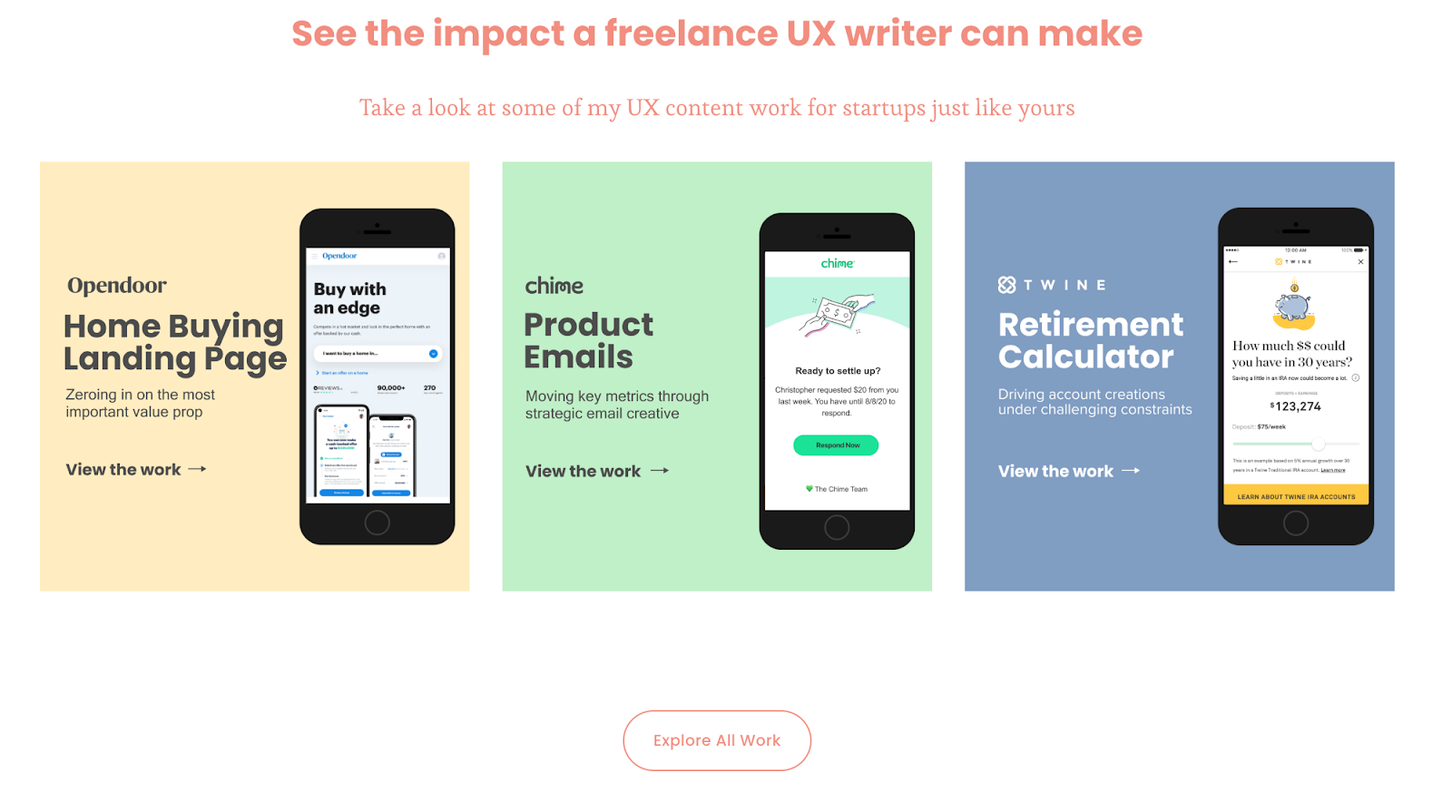 ux writing freelance website