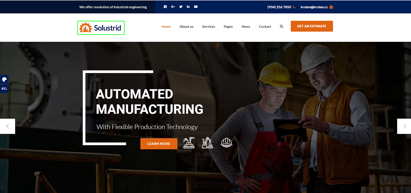 Solustrid - Industrial and Factory WordPress Theme