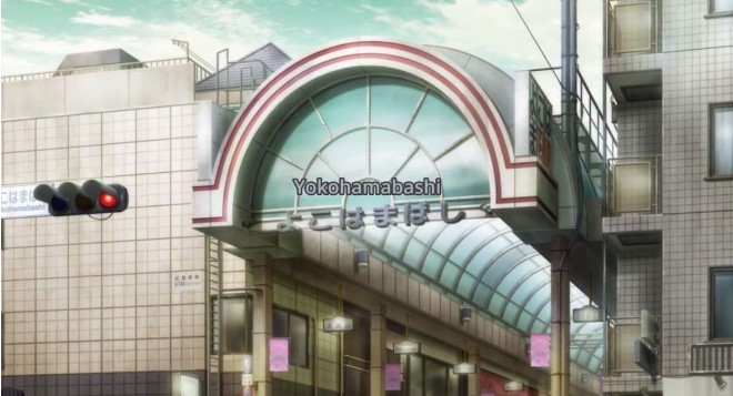 Yokohamabashi Shopping District in the anime