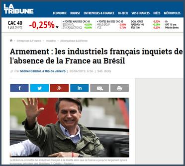 La Tribune armement les industriels français inquiets de l'absence de la France au Brésil