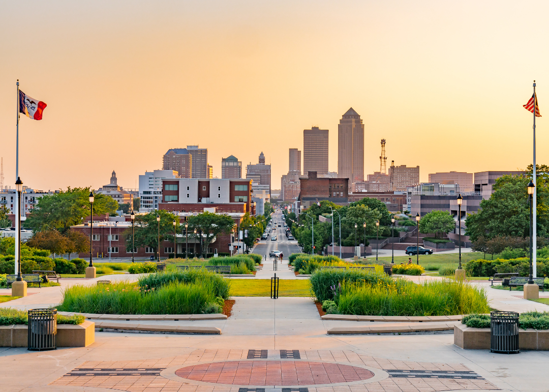 The Des Moines, Iowa skyline.