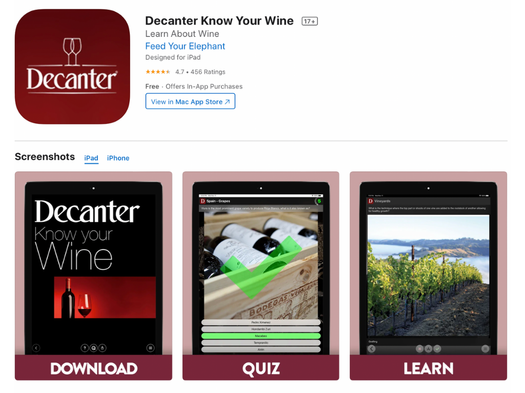 Decanter know your wine app
