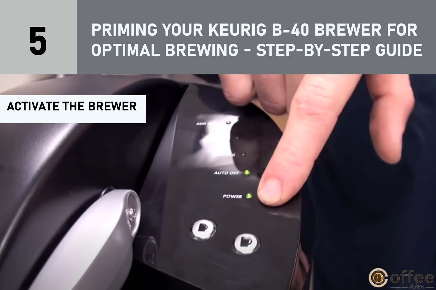 This image illustrates the process of "Activating the Brewer," a crucial step within the comprehensive guide titled "Priming Your Keurig B-40 Brewer for Optimal Brewing - A Step-by-Step Guide," featured in the article "Mastering the Usage of Keurig B-40
