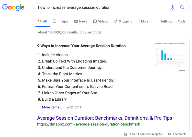 featured snippet example 3