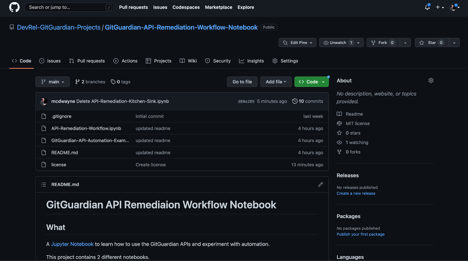 the code repository for the GitGuardian-API-Remediation-Workflow-Notebook