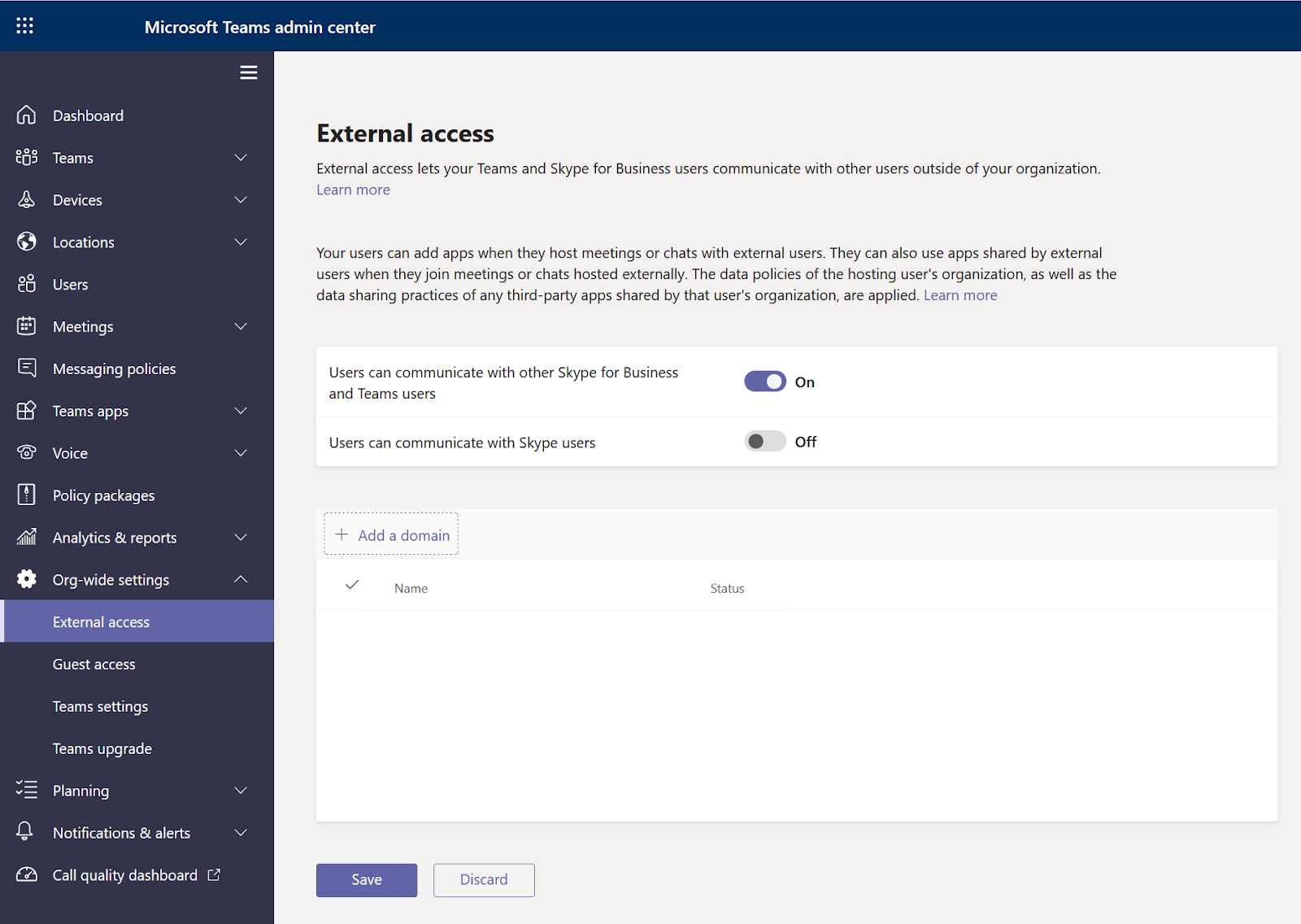 user permissions for external access in microsoft teams