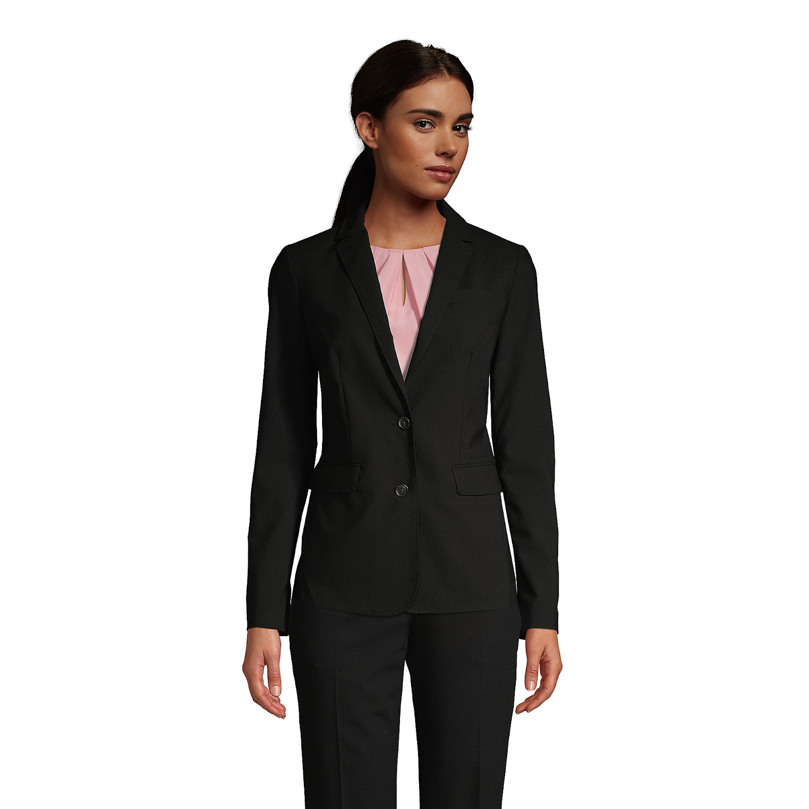 Women's Washable Wool Two Button Traditional Blazer | Lands' End