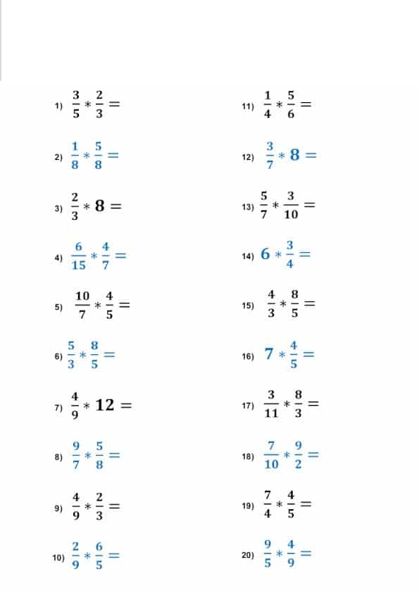 Multiplication de deux fractions
