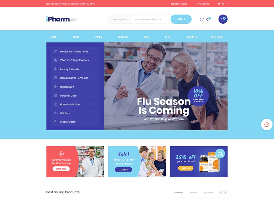 IPharm - Tema de WordPress para farmacia y medicina en línea