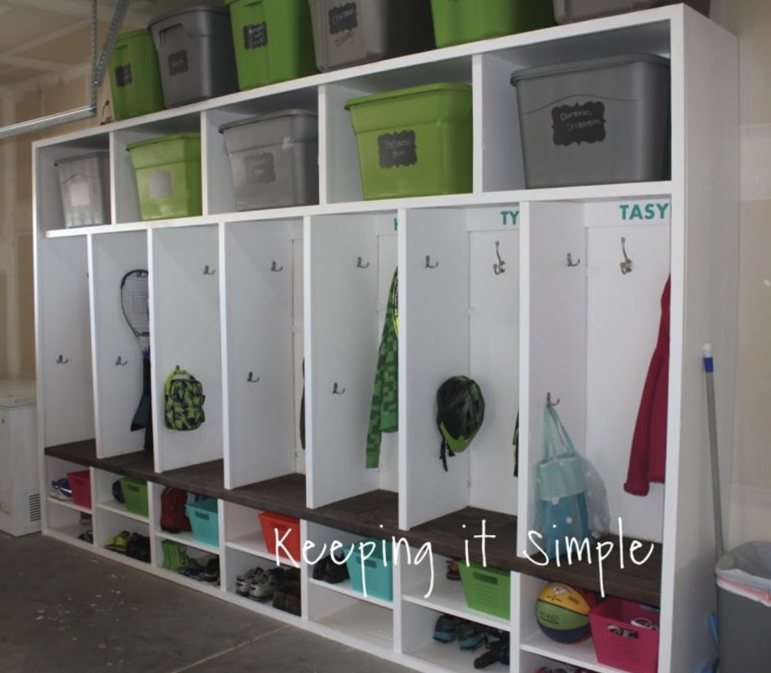 Garage Mudroom Lockers With Lots Of Storage