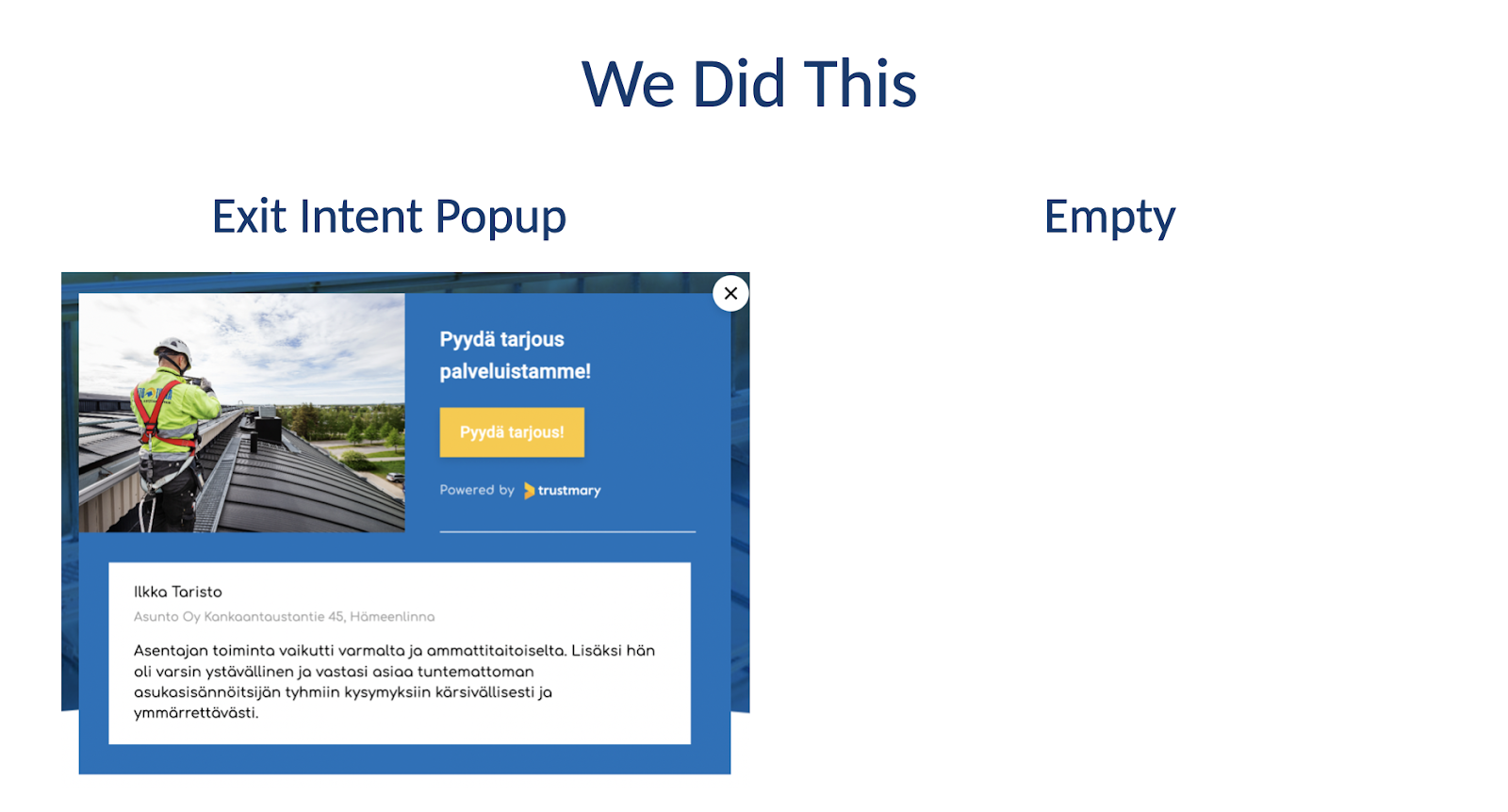ab testing exit intent popups