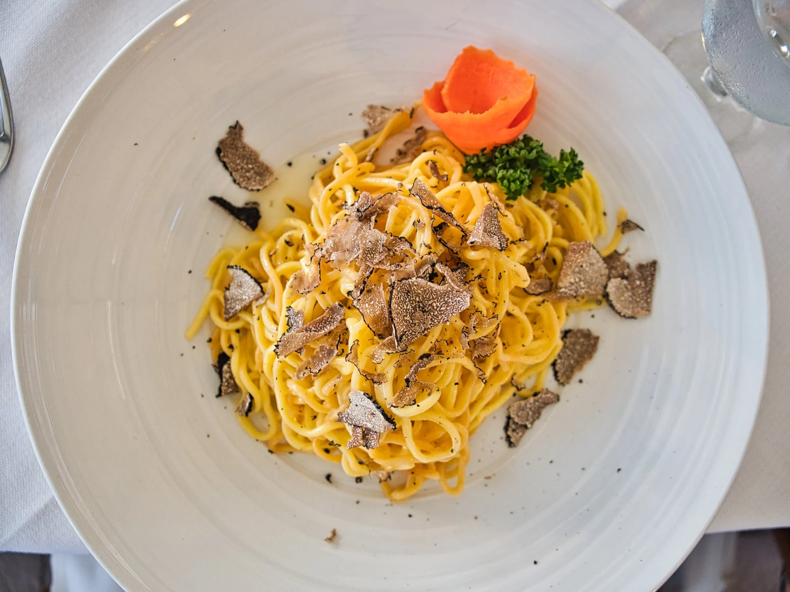 A plate of traditional Istrian truffle pasta