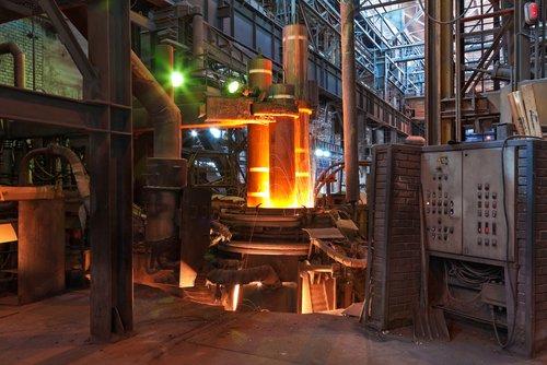 Electroarc furnace at metallurgical plant