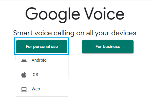 زيارة voice.google.com وتسجيل الدخول إلى رقم وهمي