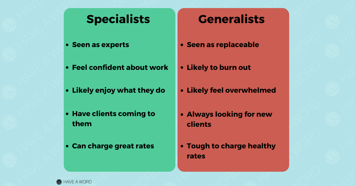 Specialist vs generalist freelance copywriters