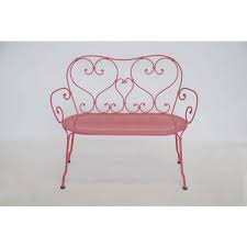 Pink wrought iron garden bench | Hire & Rental | Granger Hertzog