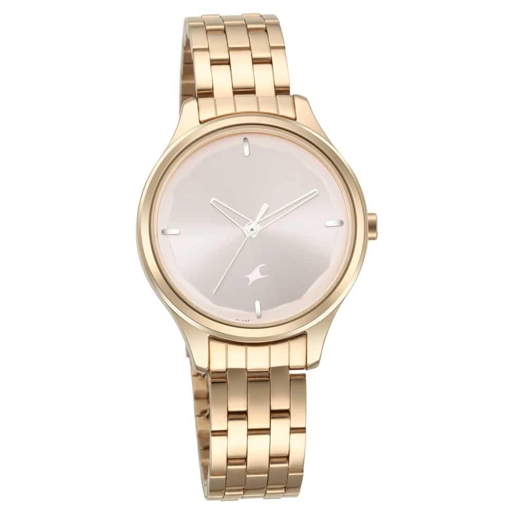 Rose Gold Dial & Metal Strap Watch for Women