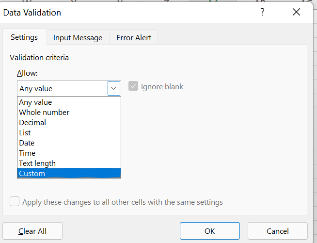 Data Validation 