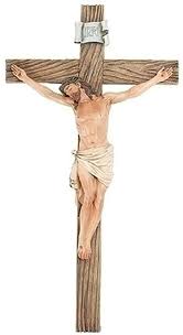 Amazon.com: Jesus Nailed On The Cross Resin Wall Crucifix, 14 Inch: Home &  Kitchen