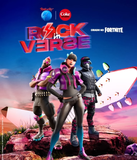 Imagem de divulgação do Rock in Verse. Evento que será feito no Fortnite e tido como o futuro do entretenimento.