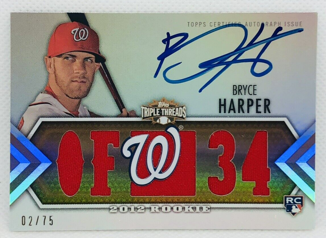 most valuable Bryce Harper Rookie Cards: 2012 Topps Triple Threads #129/99