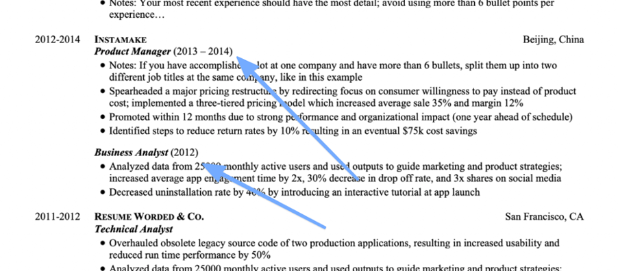 List multiple positions at the same company under separate headings if the roles were very different