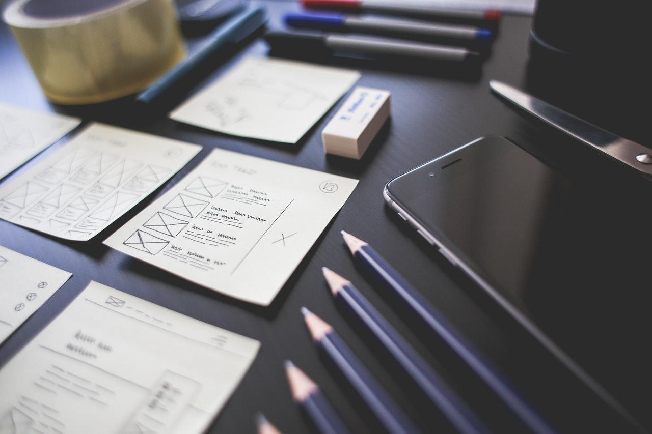 Papers and pencils on a table