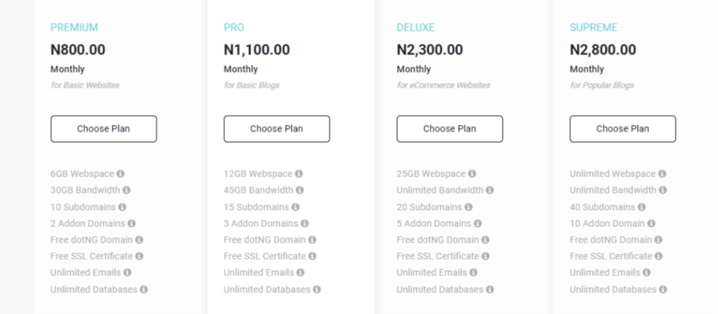 Whogohost web hosting price in Nigeria
