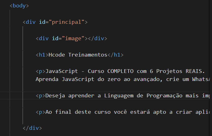 Estrutura HTML do arquivo index.html