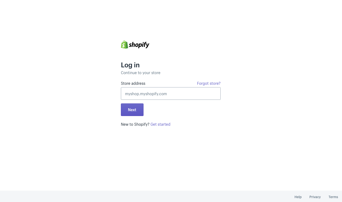 Shopify desktop login