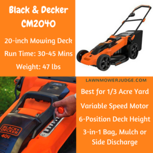black and decker cm2040 cordless electric lawn mower review