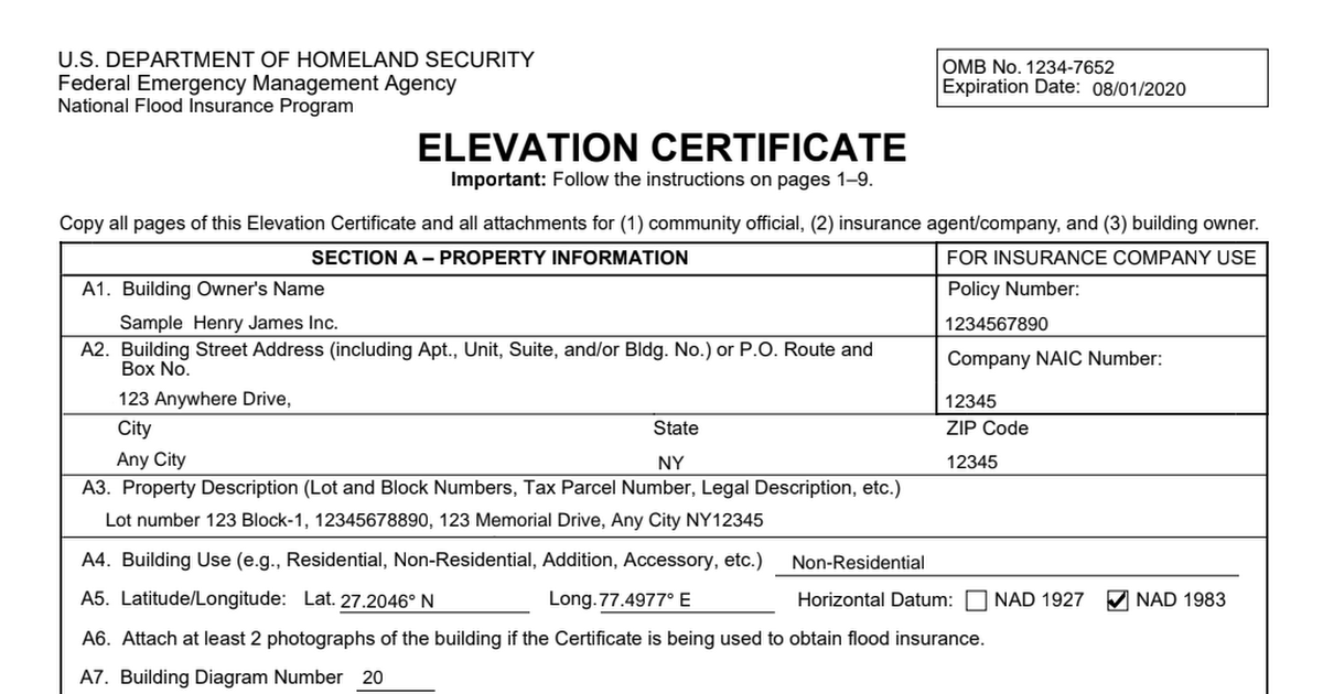 Flood Elevation Certificate Sample.pdf