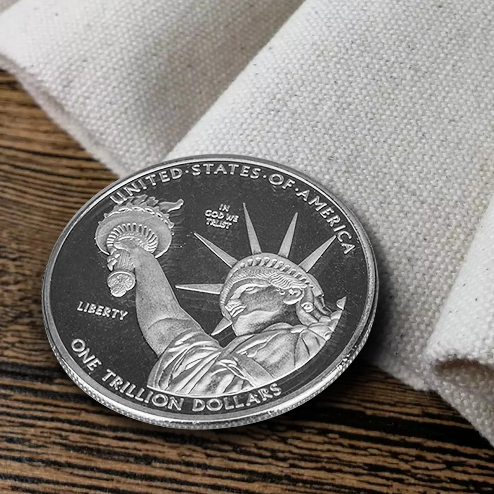 1 Trillion Dollar Silver plated United States Metal Coin